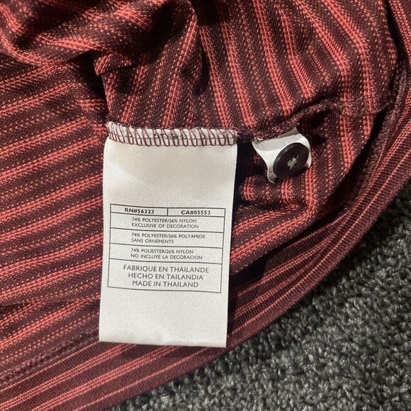 Nike‎ Golf Shirt Mens Red Striped XL Pebble Beach Short Sleeve Golf Dri-Fit UV - Picture 10 of 12